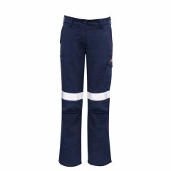 Syzmik ZP522 Womens FR Cargo Trousers_ Reflective_ Navy