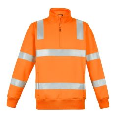 Syzmik ZT640 1_2 Zip VIC Rail Fleecy Windcheater_ Rail Orange