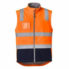 Syzmik ZV426 Unisex Reflective Softshell Vest_ Orange_Navy