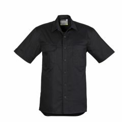 Syzmik ZW120 Mens Lightweight Short Sleeve Tradie Shirt_ Black