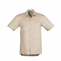 Syzmik ZW120 Mens Lightweight Short Sleeve Tradie Shirt_ Sand