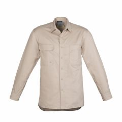 Syzmik ZW121 Mens Lightweight Tradie Long Sleeve Shirt_ Sand