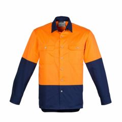 Syzmik ZW122 Mens Hi Vis Spliced Industrial Shirt_ Long Sleeve_ O