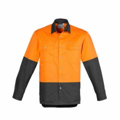 Syzmik ZW122 Mens Hi Vis Spliced Industrial Shirt_ Long Sleeve_ O