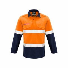 Syzmik ZW133 Mens Closed Front Hoop Taped Spliced Shirt_ Orange_N