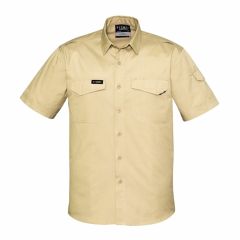 Syzmik ZW405 Mens Rugged Cooling Short Sleeve Shirt_ Khaki