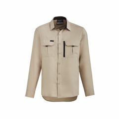 Syzmik ZW460 Mens Outdoor Long Sleeve Shirt_ Sand