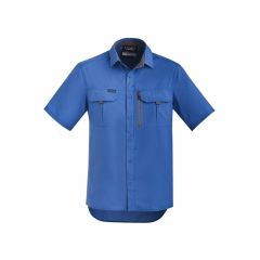 Syzmik ZW465 Mens Outdoor Short Sleeve Shirt_ Blue