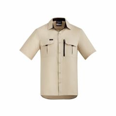 Syzmik ZW465 Mens Outdoor Short Sleeve Shirt_ Sand