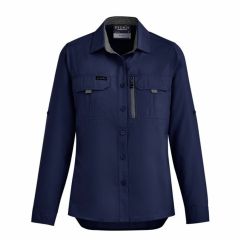 Syzmik ZW760 Womens Outdoor Long Sleeve Shirt_ Navy