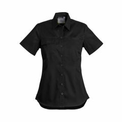 Syzmik ZWL120 Womens Lightweight Short Sleeve Tradie Shirt_ Black