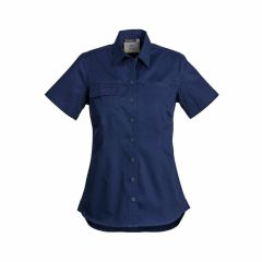 Syzmik ZWL120 Womens Lightweight Short Sleeve Tradie Shirt_ Blue