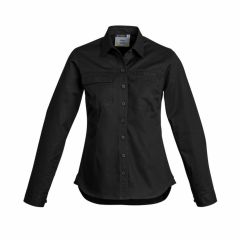 Syzmik ZWL121 Womens Lightweight Long Sleeve Tradie Shirt_ Black