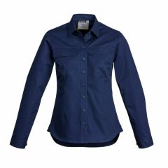 Syzmik ZWL121 Womens Lightweight Long Sleeve Tradie Shirt_ Blue