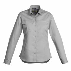 Syzmik ZWL121 Womens Lightweight Long Sleeve Tradie Shirt_ Grey