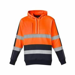 Unisex Hi Vis Pullover Hoodie Orange_Navy