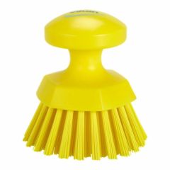 Vikan Round Hand Scrub_ 110 mm_ Hard_ Yellow