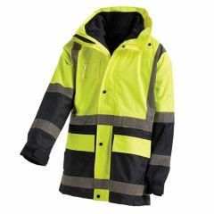 WORKIT Hi_Vis Taped TwoTone 5 in 1 Waterproof Jacket_ Yellow_Navy