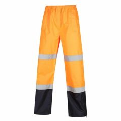 WORKIT Lightweight Hi Vis 2 Tone Bio Motion Rain Pant_ Orange_Nav