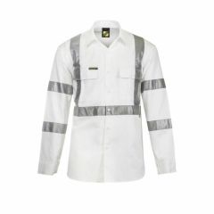 WorkCraft Hi Vis Long Sleeve Shirt with X pattern and CSR Reflect