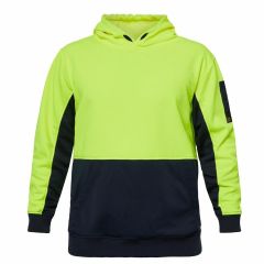 WorkCraft Hi Vis Two Tone 320gsm Hoodie_ Yellow_Navy