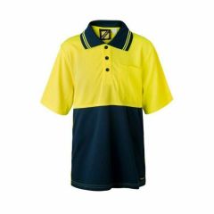 WorkCraft Kids Two Tone Short Sleeve Polo_ Yellow_Navy