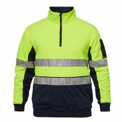 Workcraft 'Ridge' Hi Vis Two Tone 1_2 Zip Pullover w_ Tape_ Yello