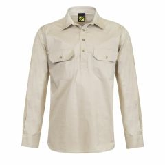 Workcraft WS3029 Mens Lightweight Half Placket Cotton Drill Long 