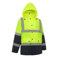 Workit 3005 Hi_Vis 2 Tone Waterproof Taped Rain Jacket_ Yellow_Na