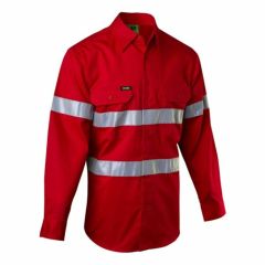 Workit Hi Vis Reflective 155gsm Lightweight Vented Shirt_ Red