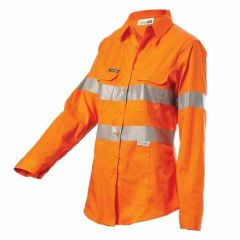 Workit Womens Hi Vis Two Tone Lightweight Taped Long Sleeve Shirt