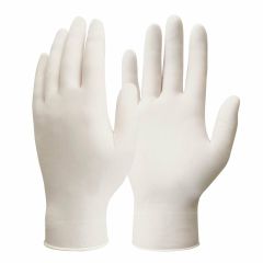 Latex Disposable Gloves, White - Light Powder, Box of 100