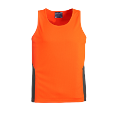 Syzmik ZH239 Unisex Squad Singlet, Orange/Charcoal