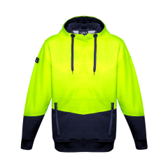 Syzmik ZT477 Unisex Textured Jacquard Hoodie, Yellow/Navy