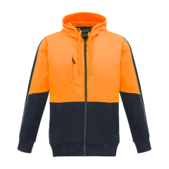 Syzmik ZT485 Unisex Full Zip Hoodie, Orange/Navy