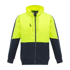 Syzmik ZT485 Unisex Full Zip Hoodie, Yellow/Navy