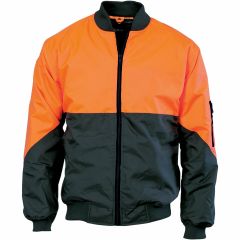 DNC 3761 200D Polyester Bomber Jacket, Orange/Navy