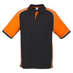 Biz Collection P10112 Mens Nitro Polo, Black/Orange/White