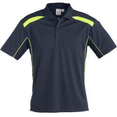 Biz Collection P244MS Mens United Short Sleeve Polo 155gsm, Navy/Lime