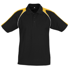 Biz Collection P225MS Mens Triton Polo 170gsm, Black/Gold/White