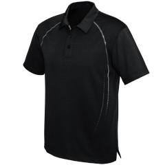 Biz Collection P604MS Mens Cyber Polo, Black/Silver