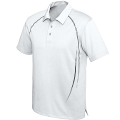 Biz Collection P604MS Mens Cyber Polo, White/Silver