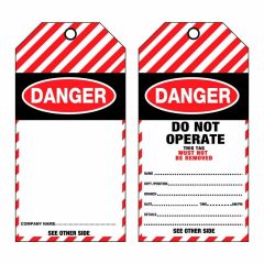 Danger Blank Tag - Tear Proof Synthetic, Pk/25