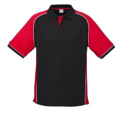 Biz Collection P10112 Mens Nitro Polo, Black/Red/White