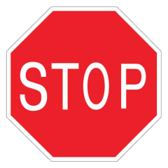 Stop, 600 x 600mm Octagon Aluminium, Class 1 Reflective