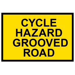 Cycle Hazard Grooved Road, 1200 x 900 Boxed Edge, Metal Class 1 Reflective