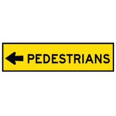 1200x300mm - Boxed Edge - Cl.1 - Pedestrians Left Arrow