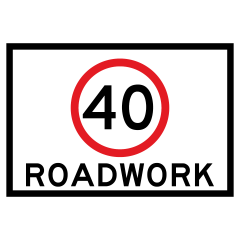 (SPEED) Roadwork, 900 x 600mm Boxed Edge, Metal Class 1 Reflective